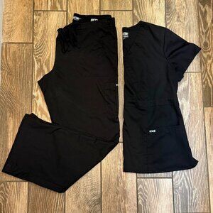 Grey's Anatomy Scrub Set Large Black